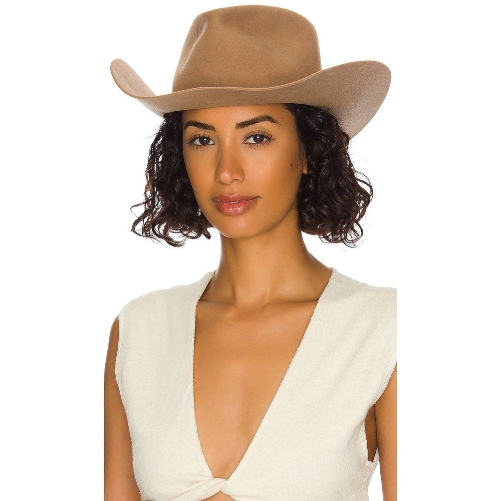 Gladys Tamez Millinery Alex Hat in Camel Women's Size M NWT